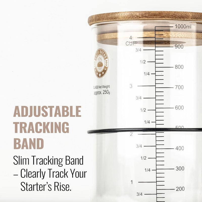 Cozy Bread ® Digital Sourdough Starter Jar – 34oz Glass Fermentation Jar with Digital Temperature & Humidity Sensor | Perfect for Growing Sourdough Starter | USA Brand - Image 5